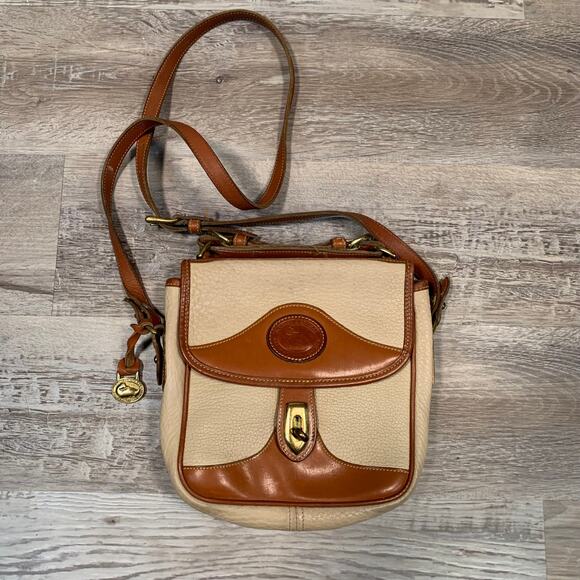 Dooney & Bourke Handbags - Vintage Dooney & Bourke All Weather Brown Nude Leather Cross Body Bag w/ Wallet